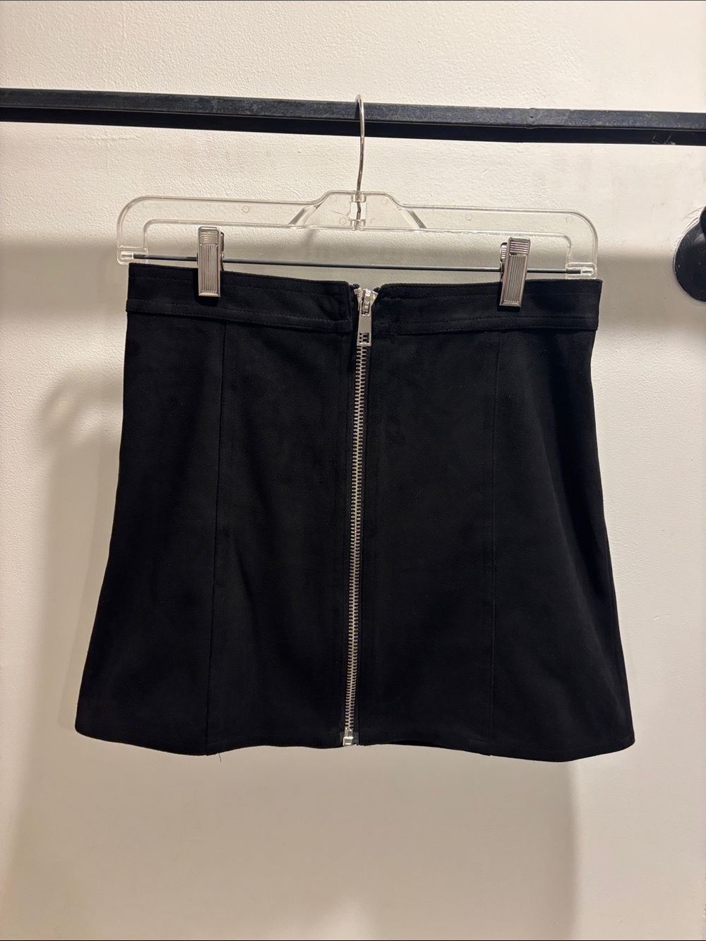 Forever 21 Black Front-Zip Mini Skirt